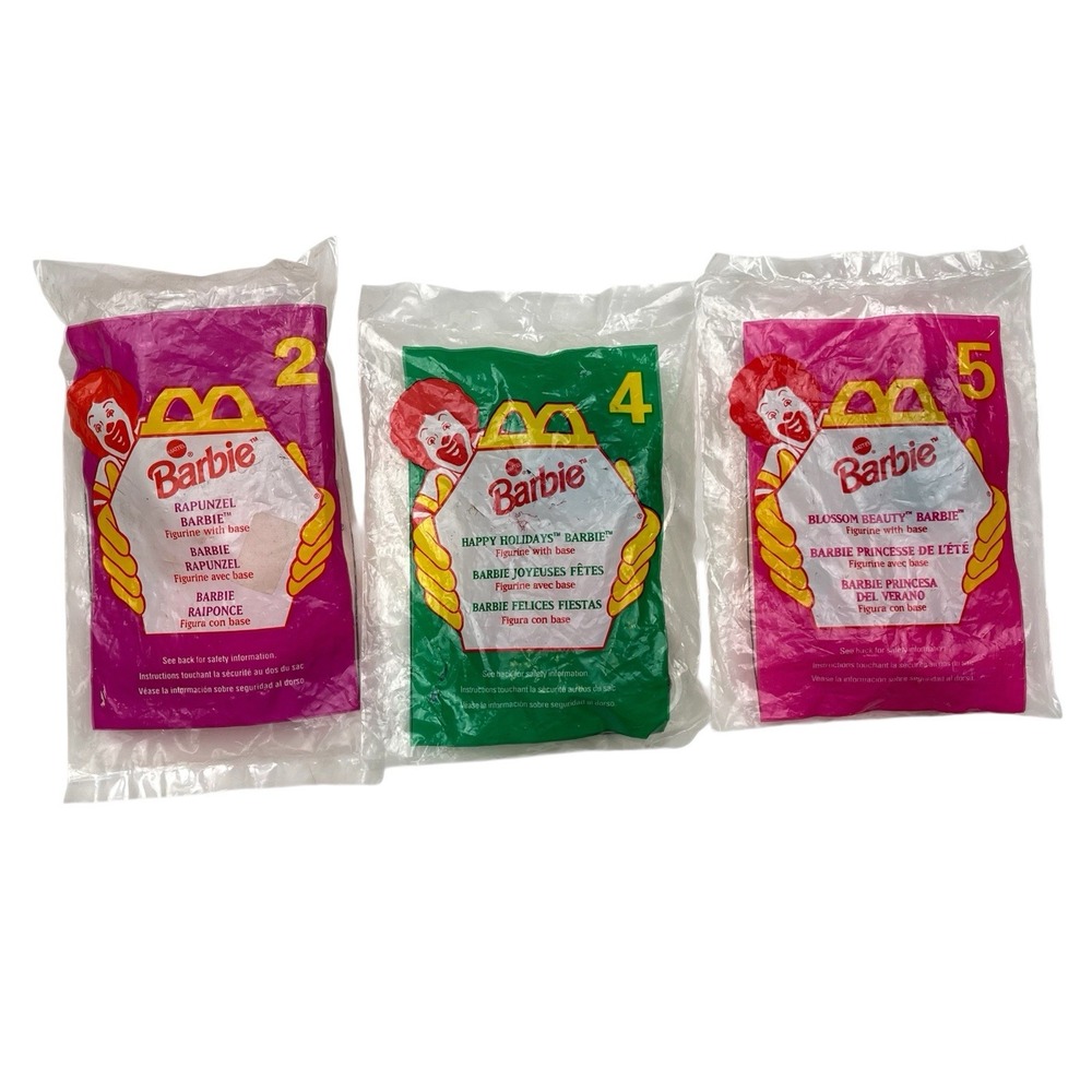 1997 Barbie McDonalds Happy Meal Toy‎ Dolls Set Rapunzel Holidays Blossom Beauty